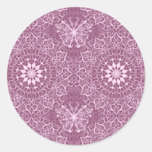 Sticker Rond Motif rose vintage (Devant)