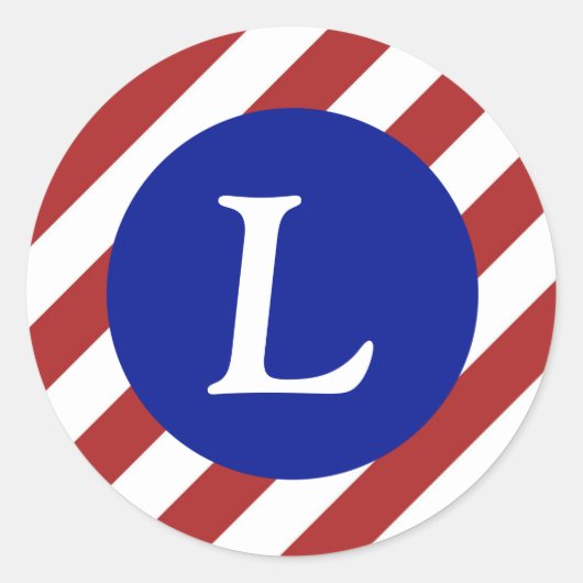 Sticker Rond Motif rouge et blanc + Royal Blue Circle (Devant)