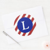 Sticker Rond Motif rouge et blanc + Royal Blue Circle (Enveloppe)