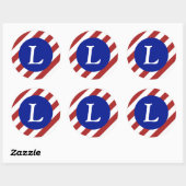 Sticker Rond Motif rouge et blanc + Royal Blue Circle (Feuille)