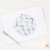 Sticker Rond Motif sans fin point d'interrogation bleu (Enveloppe)