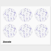 Sticker Rond Motif sans fin point d'interrogation bleu (Feuille)