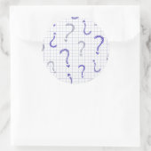 Sticker Rond Motif sans fin point d'interrogation bleu (Sac)