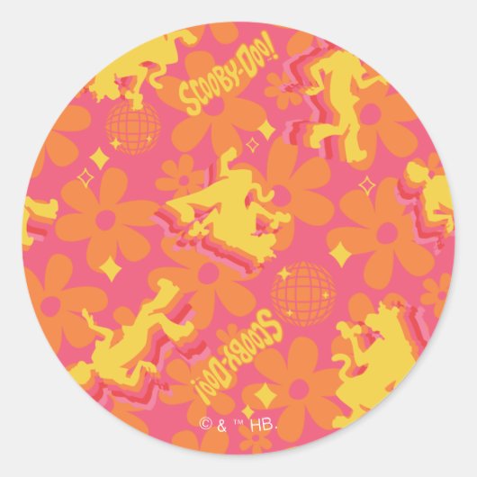 Sticker Rond Motif Scooby-Doo Disco super (Devant)