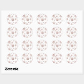Sticker Rond Motif Snowflake Dans Faux Rose Couleur Or (Feuille)