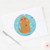 Sticker Rond Motif Snuffleupagus Blue Stars & Dots (Enveloppe)