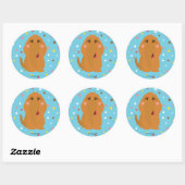 Sticker Rond Motif Snuffleupagus Blue Stars & Dots (Feuille)