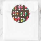 Sticker Rond motif sous-marin de poisson rétro Abstrait 2 (Sac)