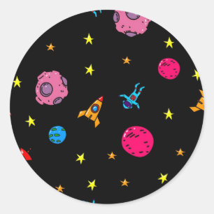 Sticker Rond Motif spatial