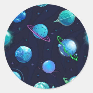Sticker Rond Motif spatial
