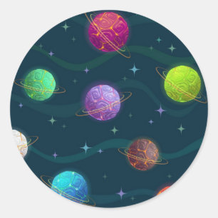 Sticker Rond Motif spatial