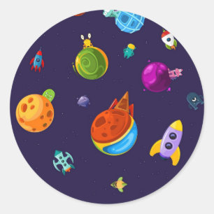 Sticker Rond Motif spatial