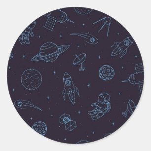 Sticker Rond Motif spatial