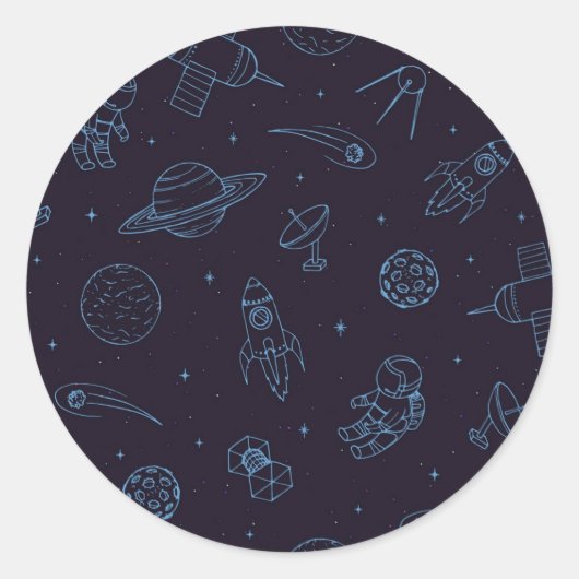 Sticker Rond Motif spatial (Devant)