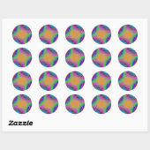 Sticker Rond Motif spiral coloré (Feuille)