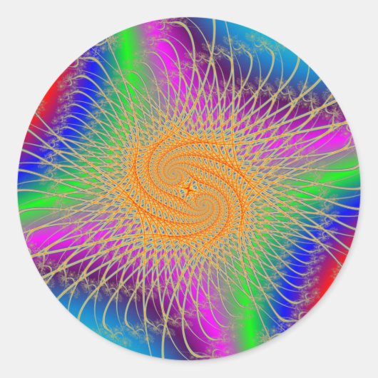 Sticker Rond Motif spiral coloré (Devant)