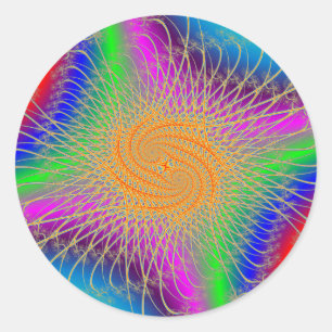 Sticker Rond Motif spiral coloré