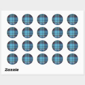 Sticker Rond Motif tartan bleu U.S.A.F (Feuille)