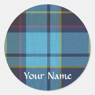 Sticker Rond Motif tartan bleu U.S.A.F