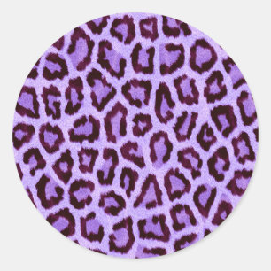 Sticker Rond Motif tendance de léopard violet