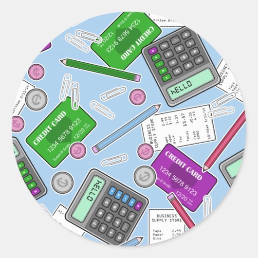 Sticker Rond Motif thématique comptable / comptable (Devant)
