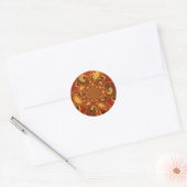 Sticker Rond Motif tourbillonnant : Tons d'orange, Brown et ver (Enveloppe)