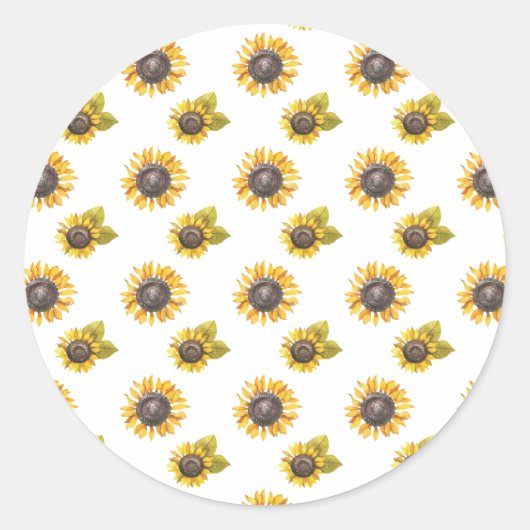 Sticker Rond Motif tournesol Sitcker (Devant)
