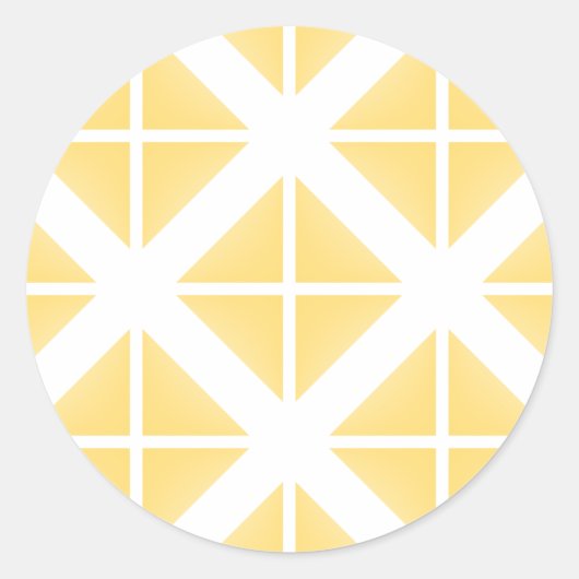 Sticker Rond Motif triangle à la mode jaune (Devant)