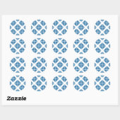 Sticker Rond Motif triangle bleu tendance (Feuille)