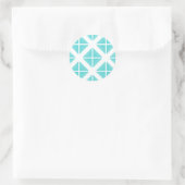 Sticker Rond Motif Triangle tendance Turquoise (Sac)