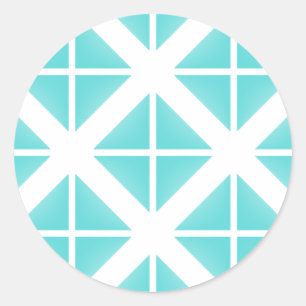 Sticker Rond Motif Triangle tendance Turquoise
