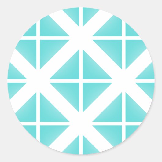 Sticker Rond Motif Triangle tendance Turquoise (Devant)