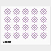 Sticker Rond Motif triangle tendance violet (Feuille)