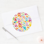 Sticker Rond Motif triangles colorés (Enveloppe)