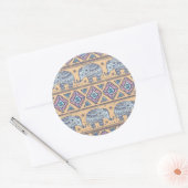 Sticker Rond Motif tribal Blue Ethnic Elephant (Enveloppe)