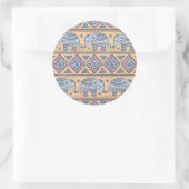 Sticker Rond Motif tribal Blue Ethnic Elephant (Sac)