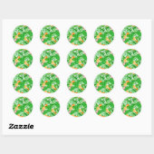 Sticker Rond Motif tropical, colibris II (Feuille)