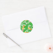 Sticker Rond Motif tropical, colibris II (Enveloppe)