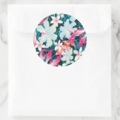 Sticker Rond Motif tropical coloré (Sac)