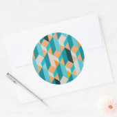 Sticker Rond Motif turquoise Et Orange (Enveloppe)