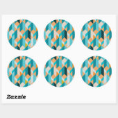 Sticker Rond Motif turquoise Et Orange (Feuille)