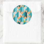 Sticker Rond Motif turquoise Et Orange (Sac)