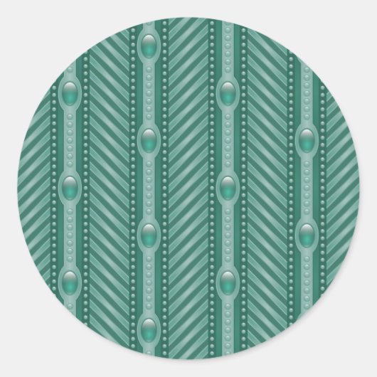 Sticker Rond Motif Turquoise ornemental (Devant)