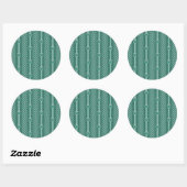 Sticker Rond Motif Turquoise ornemental (Feuille)