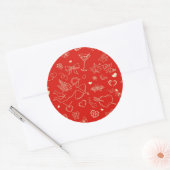 Sticker Rond Motif Valentine (Enveloppe)
