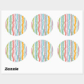 Sticker Rond Motif vertical des bandes Abstraites (Feuille)