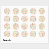 Sticker Rond motif vintage (Feuille)