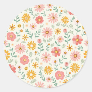 Sticker Rond motif vintage