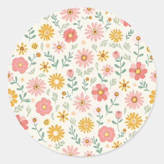 Sticker Rond motif vintage (Devant)