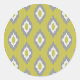 Sticker Rond Motif vintage Ikat
